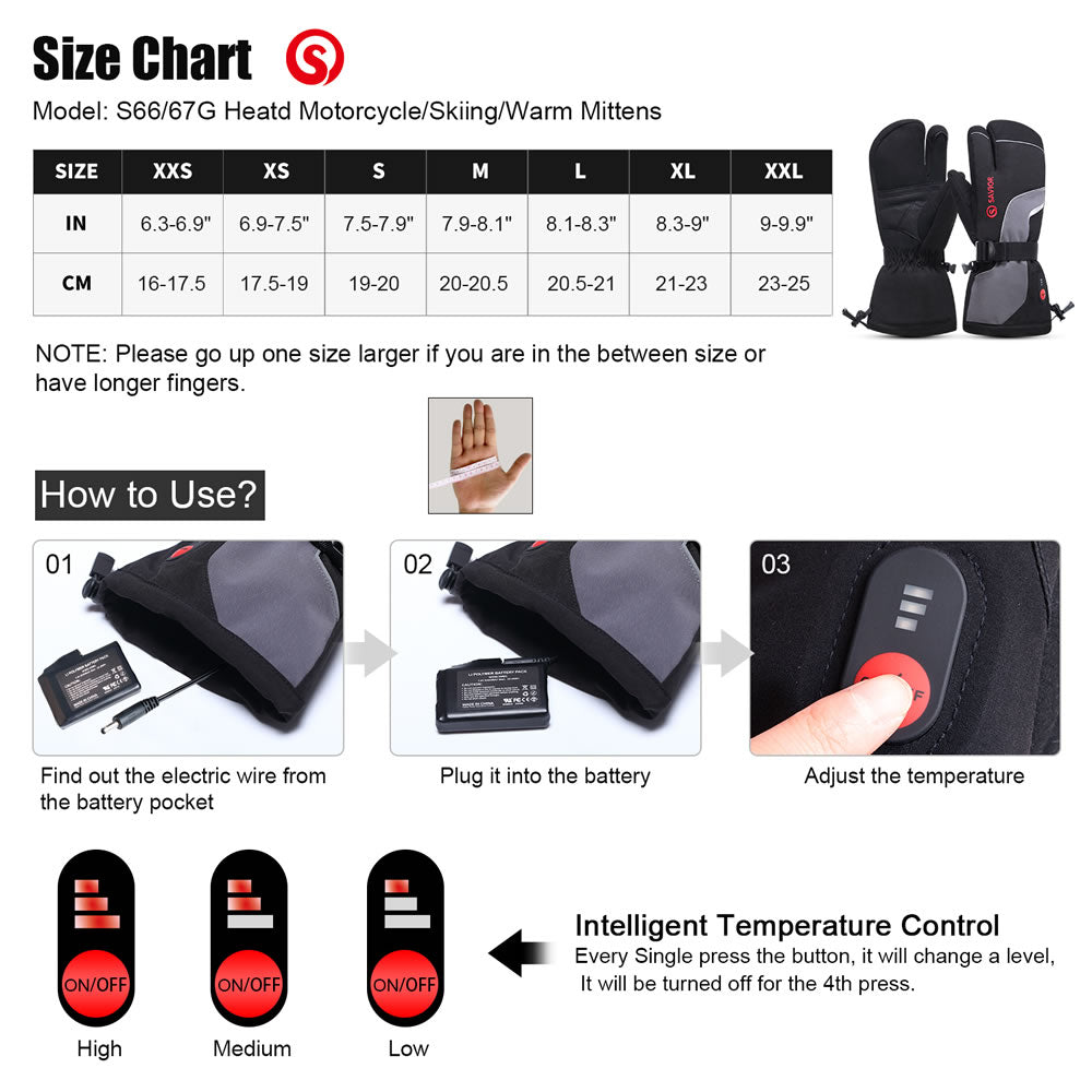 Skiing Gloves,Windproof Gloves -Smart Gloves | Heated Footwear SHGS67G