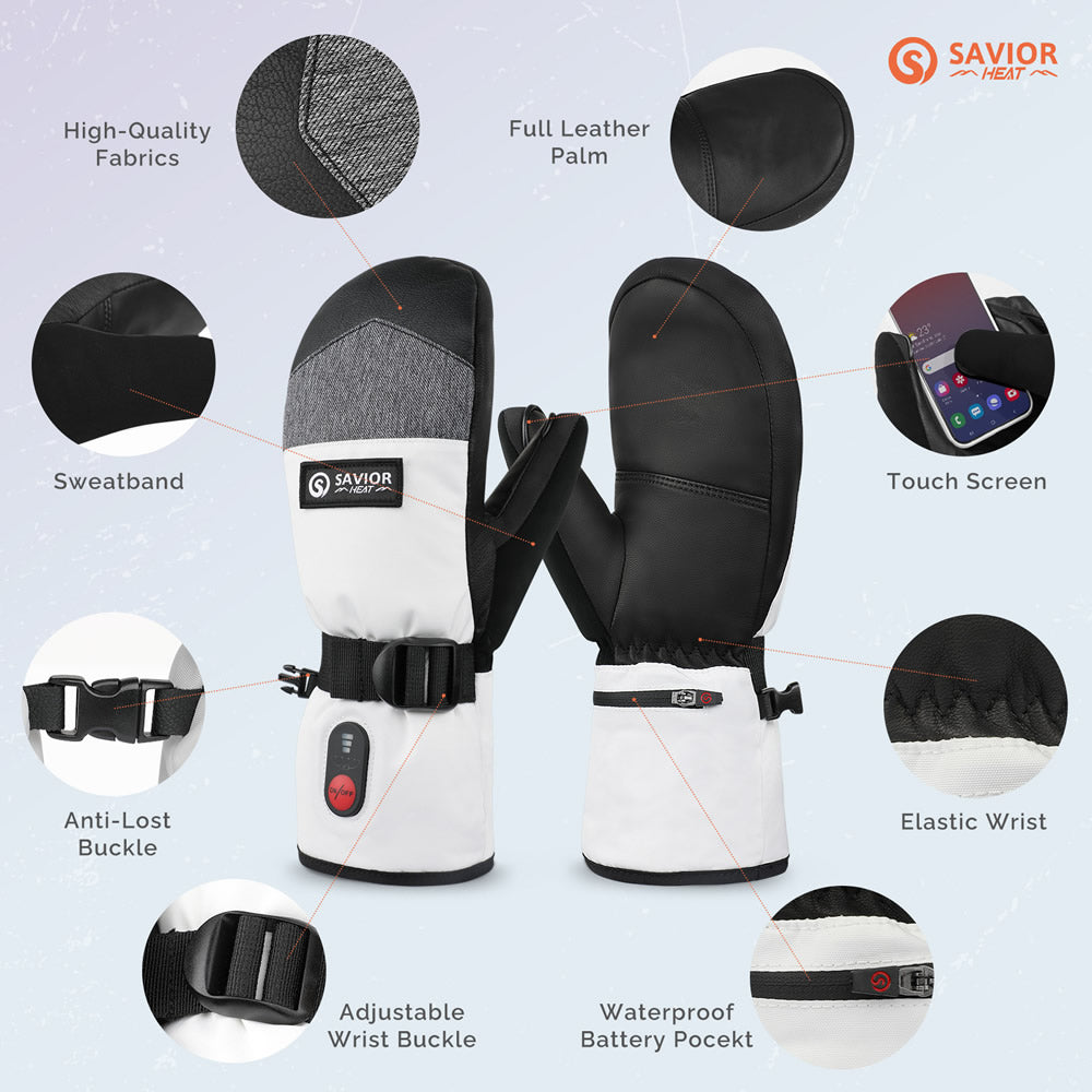 Skiing gloves,Goat Leather gloves -Heated Gloves | Smart gloves | Heated Footwear   SKGU11MW